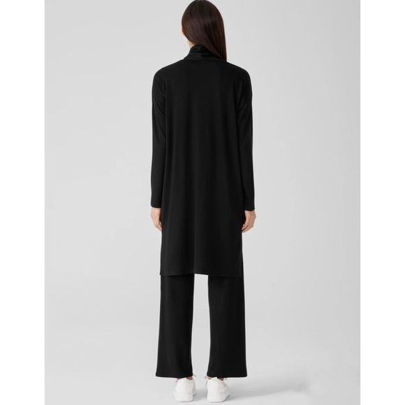 Eileen Fisher 100% wool shawl high collar thin jacket - Picture 4 of 14